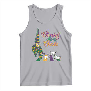 Funny Courir De Mardi Gras Tank Top Chasing Dem Chicks Carnival TS11 Athletic Heather Print Your Wear