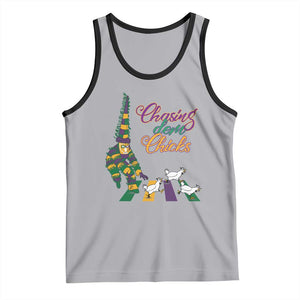 Funny Courir De Mardi Gras Tank Top Chasing Dem Chicks Carnival TS11 Athletic Heather Black Print Your Wear