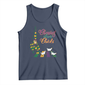 Funny Courir De Mardi Gras Tank Top Chasing Dem Chicks Carnival TS11 Navy Print Your Wear