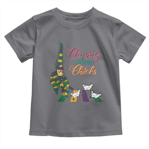 Funny Courir De Mardi Gras Toddler T Shirt Chasing Dem Chicks Carnival TS11 Charcoal Print Your Wear