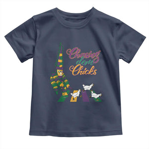 Funny Courir De Mardi Gras Toddler T Shirt Chasing Dem Chicks Carnival TS11 Navy Print Your Wear