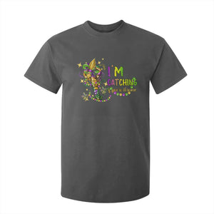Funny I'm Catchin' If You're Throwin' Mardi Gras T Shirt For Kid Crawfish Beads Fleur De Lys TS11 Dark Heather Print Your Wear