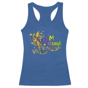 Funny I'm Catchin' If You're Throwin' Mardi Gras Racerback Tank Top Crawfish Beads Fleur De Lys TS11 Royal Blue Print Your Wear