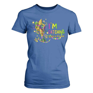Funny I'm Catchin' If You're Throwin' Mardi Gras T Shirt For Women Crawfish Beads Fleur De Lys TS11 Royal Blue Print Your Wear