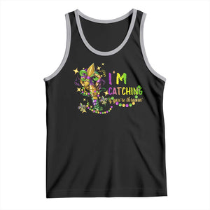 Funny I'm Catchin' If You're Throwin' Mardi Gras Tank Top Crawfish Beads Fleur De Lys TS11 Black Athletic Heather Print Your Wear