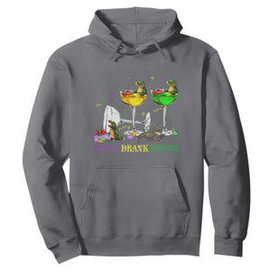 Funny Mardi Gras Drinking Hoodie Drink Drank Drunk Glass Of Wine Alligators TS11 Charcoal Print Your Wear