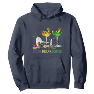 Funny Mardi Gras Drinking Hoodie Drink Drank Drunk Glass Of Wine Alligators TS11 Navy Print Your Wear