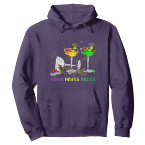 Funny Mardi Gras Drinking Hoodie Drink Drank Drunk Glass Of Wine Alligators TS11 Purple Print Your Wear