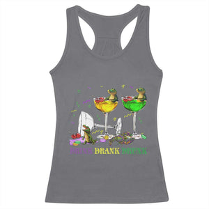 Funny Mardi Gras Drinking Racerback Tank Top Drink Drank Drunk Glass Of Wine Alligators TS11 Charcoal Print Your Wear