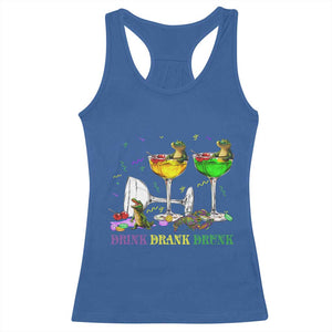 Funny Mardi Gras Drinking Racerback Tank Top Drink Drank Drunk Glass Of Wine Alligators TS11 Royal Blue Print Your Wear
