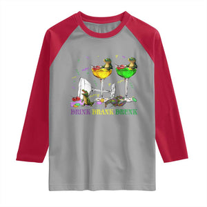 Funny Mardi Gras Drinking Raglan Shirt Drink Drank Drunk Glass Of Wine Alligators TS11 Sport Gray Red Print Your Wear