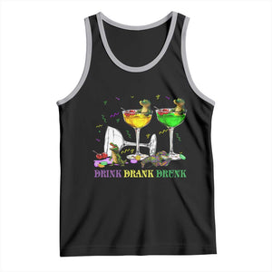 Funny Mardi Gras Drinking Tank Top Drink Drank Drunk Glass Of Wine Alligators TS11 Black Athletic Heather Print Your Wear