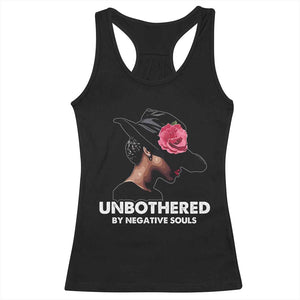 Funny African American Racerback Tank Top Unbothered By Negative Souls TS11 Black Print Your Wear