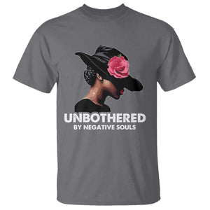Funny African American T Shirt Unbothered By Negative Souls TS11 Charcoal Print Your Wear