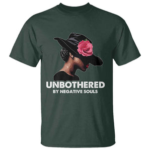 Funny African American T Shirt Unbothered By Negative Souls TS11 Dark Forest Green Print Your Wear