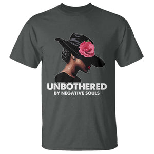 Funny African American T Shirt Unbothered By Negative Souls TS11 Dark Heather Print Your Wear