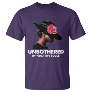 Funny African American T Shirt Unbothered By Negative Souls TS11 Purple Print Your Wear