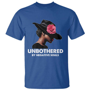 Funny African American T Shirt Unbothered By Negative Souls TS11 Royal Blue Print Your Wear