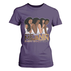 Made With Melanin Every Shade Slays T Shirt For Women Proud African American TS11 Purple Print Your Wear