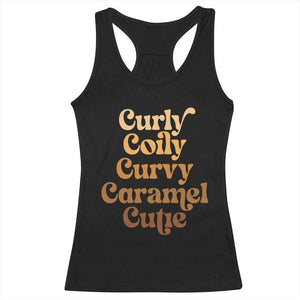 Afro Black Hair Melanin Racerback Tank Top Curly Coily Curvy Caramel Cutie TS11 Black Print Your Wear