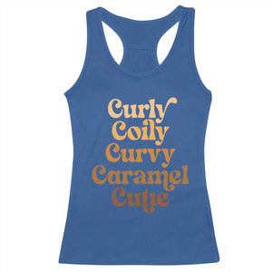 Afro Black Hair Melanin Racerback Tank Top Curly Coily Curvy Caramel Cutie TS11 Royal Blue Print Your Wear