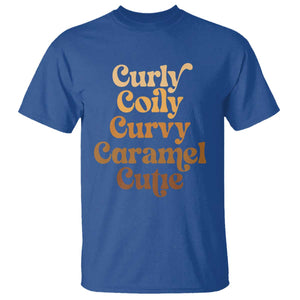 Afro Black Hair Melanin T Shirt Curly Coily Curvy Caramel Cutie TS11 Royal Blue Print Your Wear