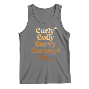 Afro Black Hair Melanin Tank Top Curly Coily Curvy Caramel Cutie TS11 Black Heather Print Your Wear