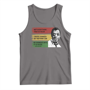 James Baldwin Inspirational Quotes Tank Top Not Everything That Is Faced Can Be Changed But Nothing Can Be Changed Until It Is Faced TS11 Deep Heather Print Your Wear