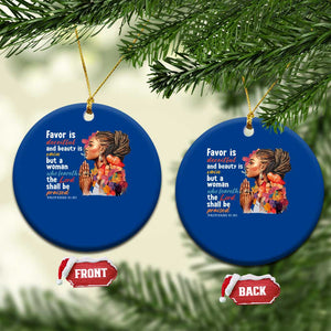 Christian African American Ceramic Ornament Favor Is Deceitful And Beauty Is Vain TS11 1pc Blue Print Your Wear