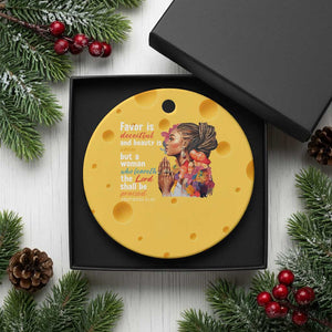 Christian African American Ceramic Ornament Favor Is Deceitful And Beauty Is Vain TS11 1pc Yellow Cheese Print Your Wear