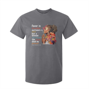 Christian African American T Shirt For Kid Favor Is Deceitful And Beauty Is Vain TS11 Charcoal Print Your Wear