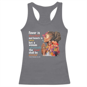 Christian African American Racerback Tank Top Favor Is Deceitful And Beauty Is Vain TS11 Charcoal Print Your Wear