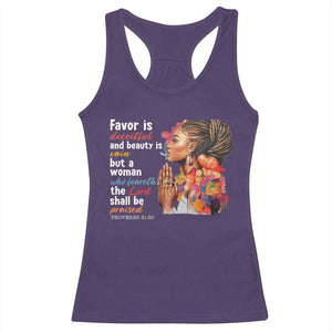 Christian African American Racerback Tank Top Favor Is Deceitful And Beauty Is Vain TS11 Purple Print Your Wear