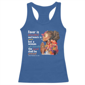 Christian African American Racerback Tank Top Favor Is Deceitful And Beauty Is Vain TS11 Royal Blue Print Your Wear