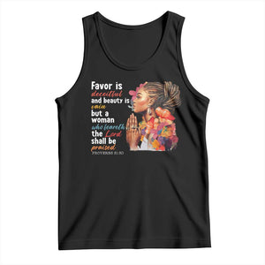 Christian African American Tank Top Favor Is Deceitful And Beauty Is Vain TS11 Black Print Your Wear