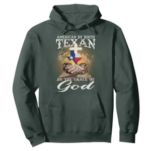 American Texan Jesus Hoodie American By Birth Texan By The Grace Of God TS11 Dark Forest Green Print Your Wear