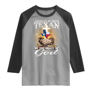 American Texan Jesus Raglan Shirt American By Birth Texan By The Grace Of God TS11 Sport Gray Black Print Your Wear
