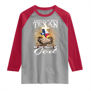 American Texan Jesus Raglan Shirt American By Birth Texan By The Grace Of God TS11 Sport Gray Red Print Your Wear