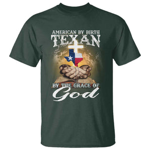 American Texan Jesus T Shirt American By Birth Texan By The Grace Of God TS11 Dark Forest Green Print Your Wear