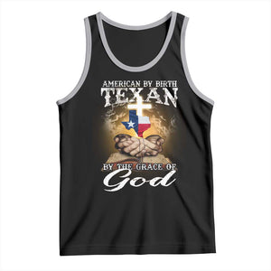 American Texan Jesus Tank Top American By Birth Texan By The Grace Of God TS11 Black Athletic Heather Print Your Wear