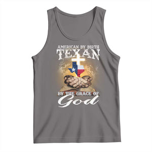 American Texan Jesus Tank Top American By Birth Texan By The Grace Of God TS11 Deep Heather Print Your Wear