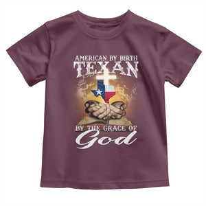 American Texan Jesus Toddler T Shirt American By Birth Texan By The Grace Of God TS11 Maroon Print Your Wear