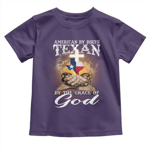 American Texan Jesus Toddler T Shirt American By Birth Texan By The Grace Of God TS11 Purple Print Your Wear