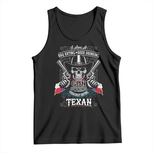 Funny American Texan Tank Top I Am A BBQ Eating Beer Drinking Gun Owning Texan TS11 Black Print Your Wear