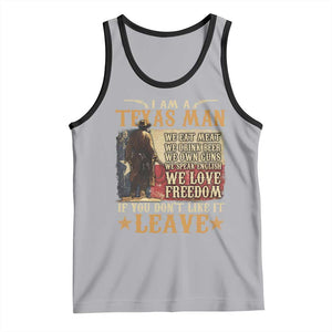 American Texan Tank Top I Am A Texas Man If You Don't Like It Leave Cowboy TS11 Athletic Heather Black Print Your Wear
