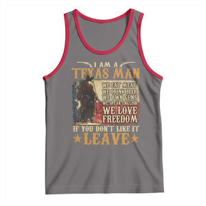American Texan Tank Top I Am A Texas Man If You Don't Like It Leave Cowboy TS11 Deep Heather Red Print Your Wear