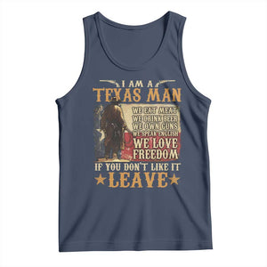 American Texan Tank Top I Am A Texas Man If You Don't Like It Leave Cowboy TS11 Navy Print Your Wear