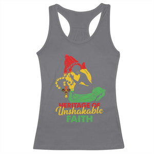 Christian African American Racerback Tank Top Heritage Of Unshakable Faith Black History Month TS11 Charcoal Print Your Wear