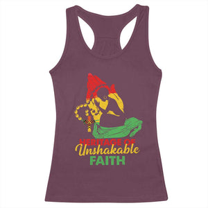 Christian African American Racerback Tank Top Heritage Of Unshakable Faith Black History Month TS11 Maroon Print Your Wear