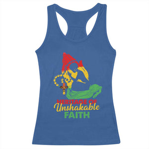Christian African American Racerback Tank Top Heritage Of Unshakable Faith Black History Month TS11 Royal Blue Print Your Wear